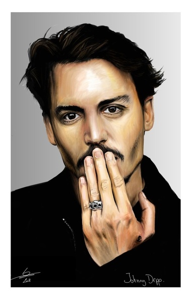 Johnny Depp digital portrait by Monkey Jack