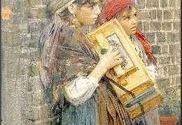 Zorn Italienska gatumusikanter 1882 akvarell Watercolour 