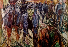 Munch Workers returning home Oil 1913-1915 Kommunes Kunstsam