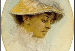 Zorn Emma Lamm i halmhatt 1881 akvarell Watercolour 