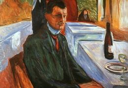Munch Self-Portrait with a Wine Bottle 1906 oil on canvas 