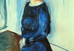 Munch Woman in Blue Frau Barth 1921 oil on canvas priva