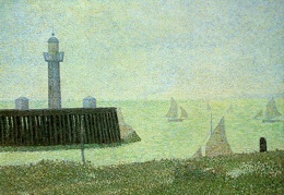 Seurat End of the Jetty Honfleur 1886 
