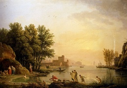 Vernet Claude Joseph Landscape With Bathers