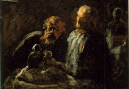 Daumier Two sculptors Undated Oil on wood 11 x 14 in The