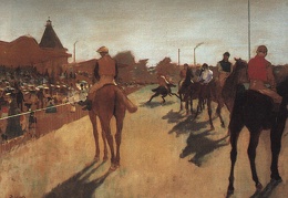 Degas Racehorses in Front of the Grandstand 1866-68 oil on