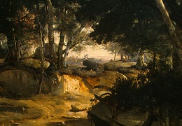 Corot Forest of Fontainebleau c 1830 Detalj 2 NG Washing