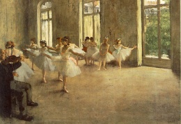 Degas The rehearsal ca 1873-78 41x61 7 cm Fogg Art Museum