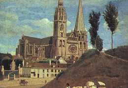 Corot Chartres Cathedral 1830 retouched 1872 canvas Louv
