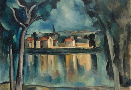 Vlaminck Town on the Bank of a Lake ca1909 81 3x100 3 cm 