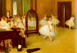 Degas Dance Class approx 1871 oil on wood Metropolitan M