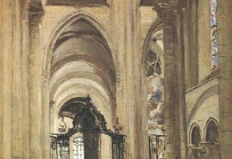 Corot Interior of Sens Cathedral 1874 Louvre