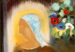 Redon Profile and flowers 1912 Pastel on paper 70 2 x 55 