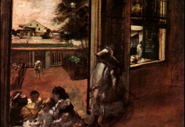 Degas Children Sat Down in the House Door 1872-73