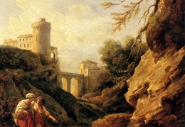 Vernet Claude Joseph Two Female Peasants By A Waterfall