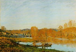 Sisley L automne Bords de la Seine pres Bougival 1873 46x