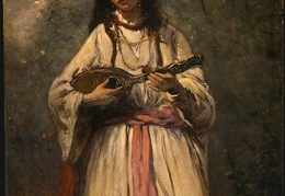 Corot Gypsy Girl with Mandolin probably c 1870-1875 NG Wa