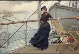A Scottish Lady On A Boat Arriving In New York