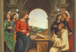 Perugino The vision of St Bernard 1493 173x170 cm Alte Pi