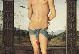 Perugino St Sebastian Wood 170 x 117 cm Louvre