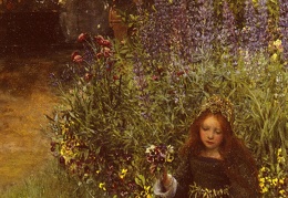 Alma-Tadema Lady Laura Teresa Gathering Pansies