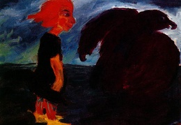 Nolde Child and Large Bird 1912 73x88 cm