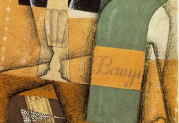 Gris The bottle of Banyuls 1914 Pasted papers