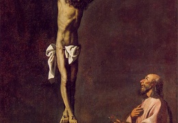 Zurbaran Saint Luke as a Painter before Christ on the Cross 