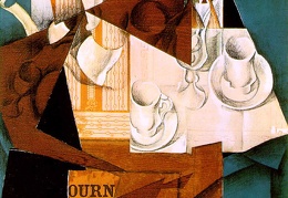 Gris Breakfast 1914 Papier colle crayon and oil on canva