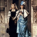 Bakalowicz Ladislaus Two Elegant Ladies Leaving A Church