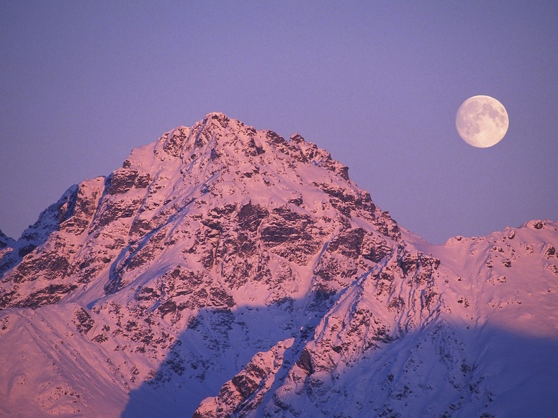 Moonrise Alpenglow Hatcher Pass Alaska - 1600x1200 - ID 43438 - PREMIUM