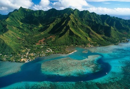 Aerial View of Moorea Island French Polynesia