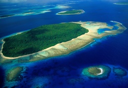 Aerial View of Reef Formations South Pacific