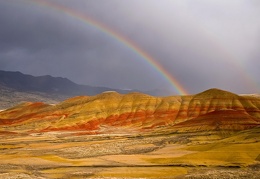 Rainbow Over the Painted Hills Oregon