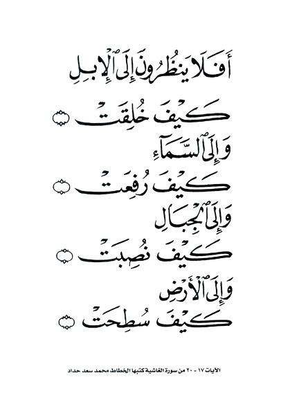 الآيات ١٧-٢٠ من سورة الغاشية كتبها الخطاط  محمد سعد حداد.jpg